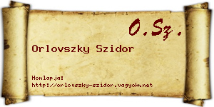 Orlovszky Szidor névjegykártya
